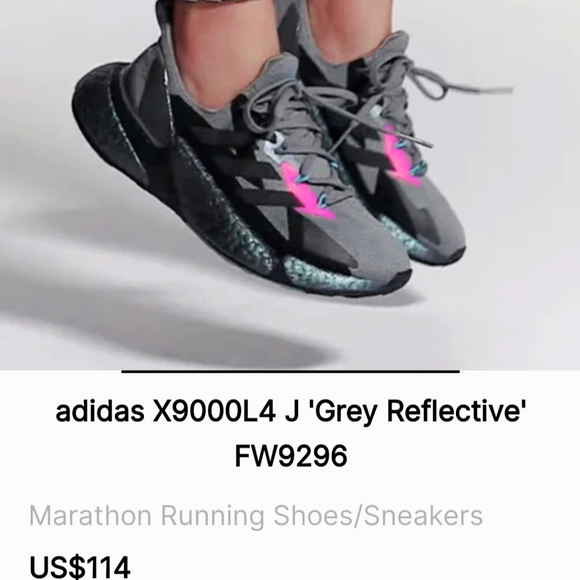 Adidas Boys X9000L4 Gray Reflective Running Shoes Sneakers Sz 6½ B or 8 Woman's - Picture 13 of 16